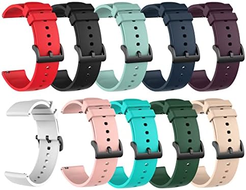 TenCloud 10 Pack Bands for Smart Watch Screen 1.7’’ 20mm Soft Silicone Quick Release Straps