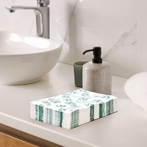 Jednokratne salvete za goste papir ručnici za ruke za kupatilo, Sgip 100 zeleni eukaliptus papir salvete za