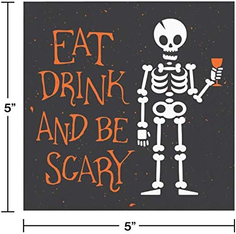 Kreativno pretvaranje Jedite, pijte i budite zastrašujuća Halloween pića salvete, 5 , višebojna
