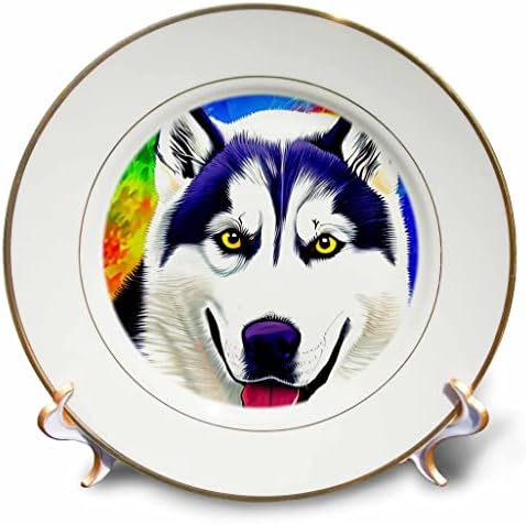 3drose simpatični sibirski pseći portret za pse. Digitalni umjetnički poklon, ukras doma - ploče