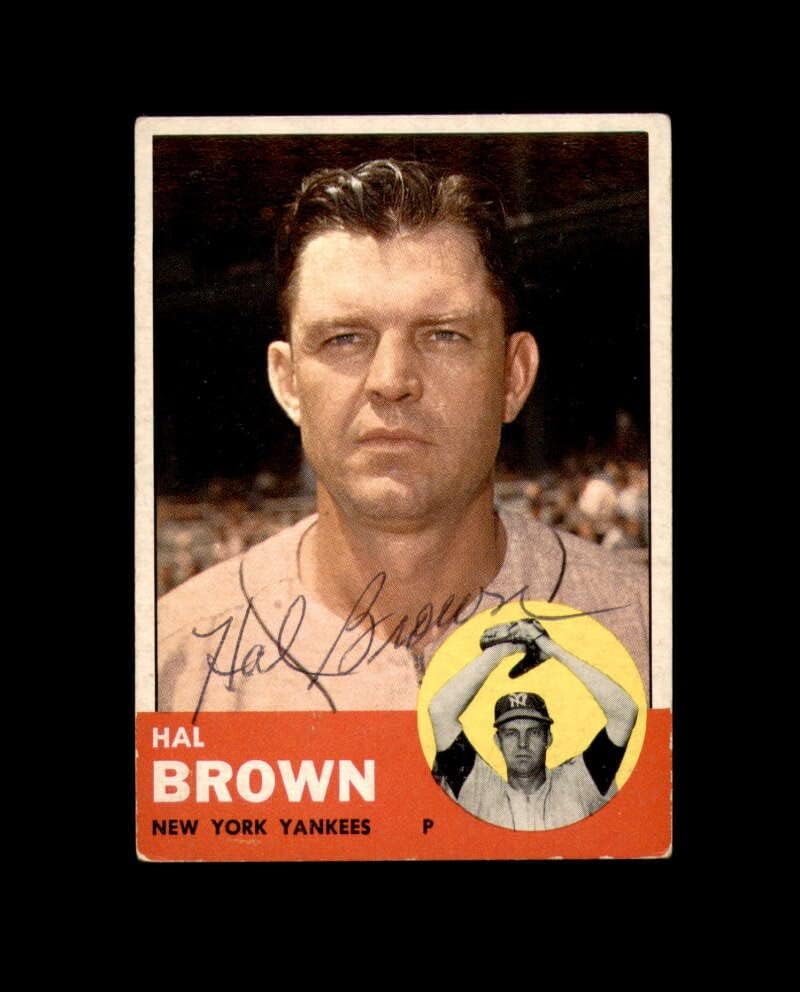 Hal Brown Hand potpisao je 1963. TOPPS New York Yankees Autogram