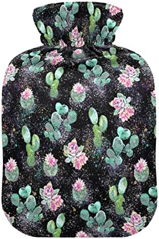 Oarencol Tropical Cactus Flower flaša za toplu vodu Vintage Cacti Florals vreća za toplu vodu sa poklopcem