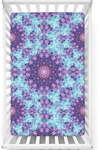 Purple Mandala Tematski list sa krevetom, standardni madrac sa krevetom ultra ultra mekani materijal-odličan