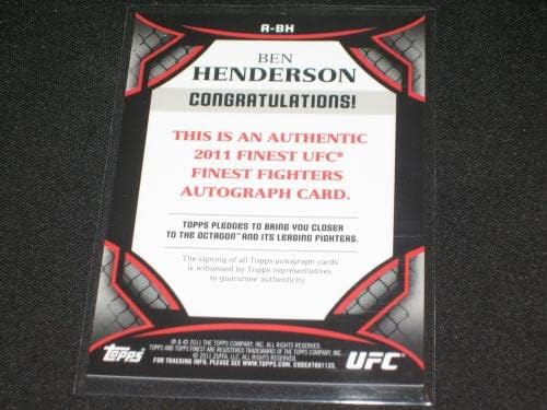 Ben Henderson UFC 2011 TOPPS certificirana ruka potpisana autentična kartica - autogramirane