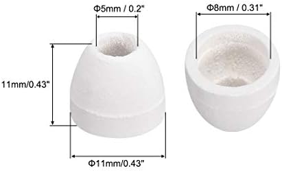 UXCell 50pcs keramički električni izolator, 5 mm dia konusne porculanske cijevi keramičke perle,