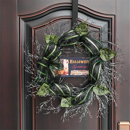 Jahh 20 inča Happy Halloween potpisuje umjetni vijenac za lišće trake za ulazne vrata Windows kamin