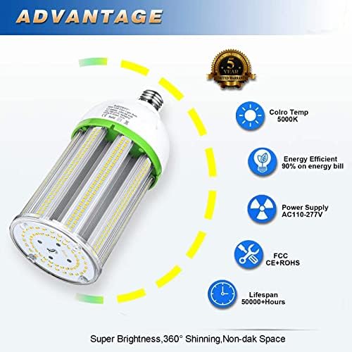 DJDTDTY 2 LED Sijalice, 150W/120W/100W/80W/20W LED kukuruzna sijalica, E26 baza sa E39 adapterom, 17500LM