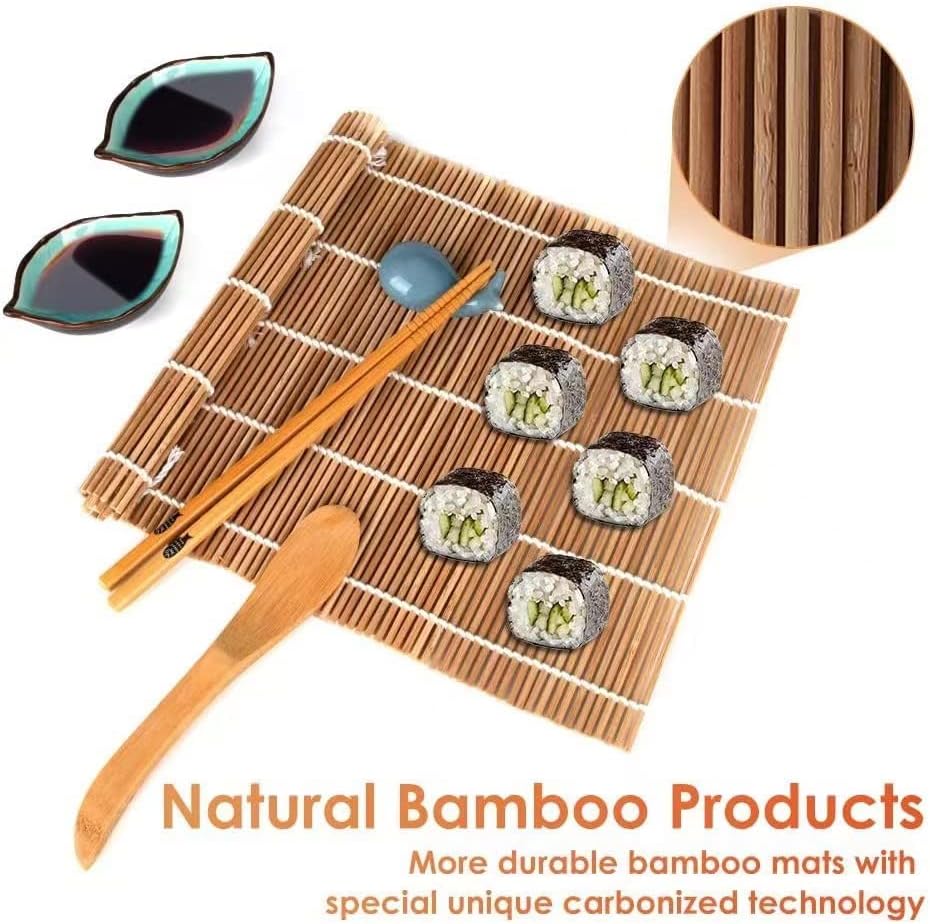 Sushi izrada kompleta, 22 u 1 suši bazooka proizvođač sa bambusovim prostirkima, bambusovim štapićima,