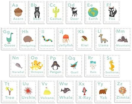 Djeca inspirišu dizajn Engleska Abeceda 08x10 inča zidne kartice sa printom, zid abecede, naš svijet, tema