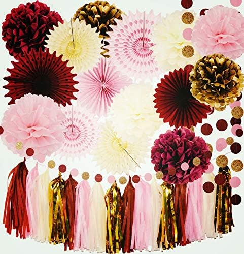 Burgundy Bachelorette Dekoracije / Burgundija ružičasti zlatni rođendan ukrasi za žene / jesen mladenci ukrasi