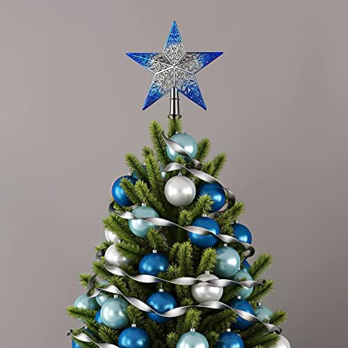 Aboofan božićno stablo staklo od božićne stablo topkere ukras zvezdica Trup šuplje dizajnirani topper