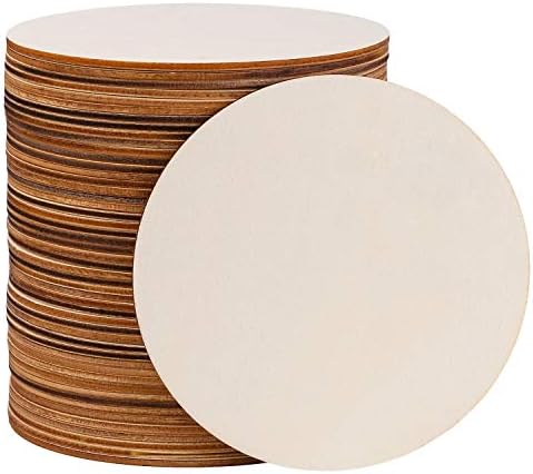 Motarto 50 komada 5 inča okrugli drveni diskovi za zanate prazan nedovršeni drveni krug komadi za