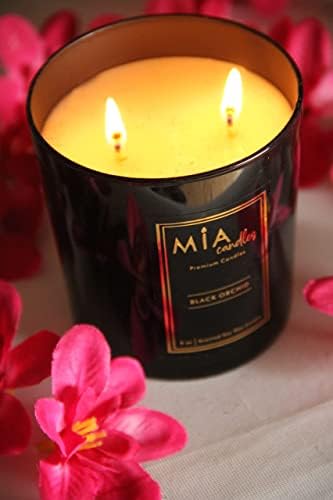 Mia svijeće | Crna orhideja visoko mirisna svijeća za dom | 9 oz 45 sati paljenje vremena | Netoksične