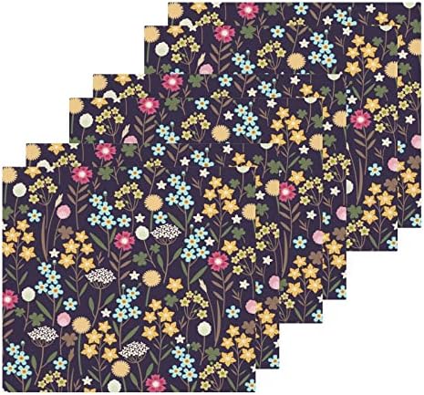 Kigai Colorful Cvijeće Peri krpa set od 2, 12 x 12 inča Pamučne pamučne pamučne bake, vrlo upijajući