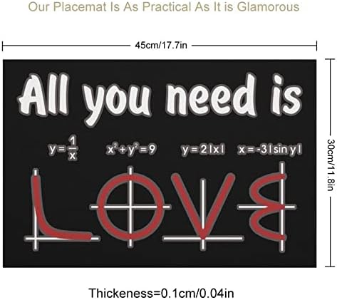 Sve što trebate je ljubav matematički pvc stolni prostirci za pranje placemat stolcloth desk jastučić za