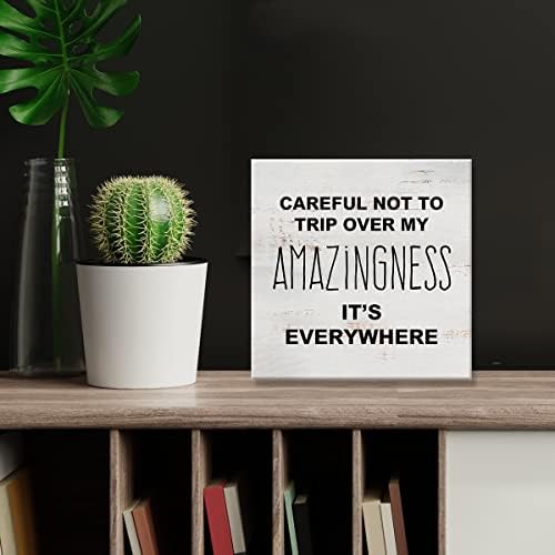 Ja sam Awesome Sign Canvas Wall Art Home Decor 8 x 8 Inch home Office Work From Home Canvas