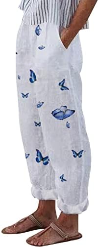 Posteljine hlače za žene Ljeto Khaki Konkurentni visokog uspona kaprij dukseri Y2K elastični struk dužine