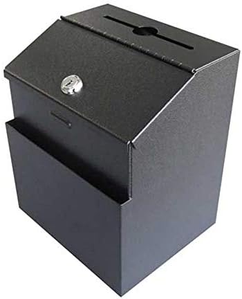 FixTureDisplays® crni prijedlog kutija Metalni donacijski taster DROP BOX Express blagajna