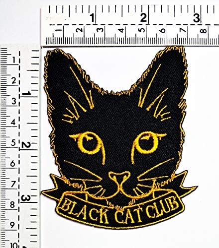 Crni CAT Club Cartoon Patcht žut crna mačka mače šivača za mrlje iz vezene aplikacije zakrpe