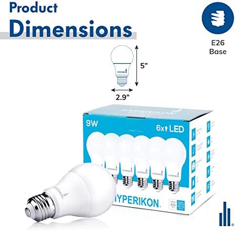 Hyperikon LED sijalica A19 9W=60W, LED rasvjeta bez zatamnjivanja E26 Srednja Vijčana baza, Omnidirectional,