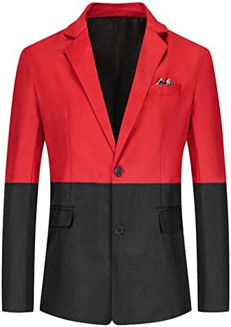 Muški moderski blok u boji Blazer lagan ležerni casual 2 tipke Sportski kaput Patchwork Business Tuxedo Jakne