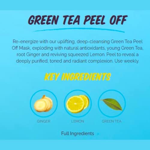 7th Heaven Green Tea Peel-off maska za lice, sa ekstraktom zelenog čaja, 3-pakovanje od 0,3 Fl oz, 3 kesice