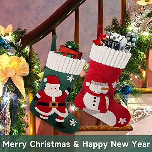 Bewico Božićne čarape 18 Velike Xmas čarape 3D Print Classic Viseći ukras za ukrašavanje za