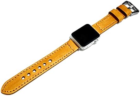 Nickston Gold četkani originalni kožni pojas Kompatibilan je sa Apple Watch Ultra 8 7 6 SE 5 4 3 2 1 Serija