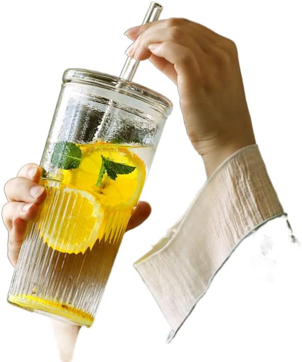 Lemail Wig staklena čaša sa slamkom dame za toplotno otporno na ljetno piće, mlijeko velikog kapaciteta 玻璃 水杯
