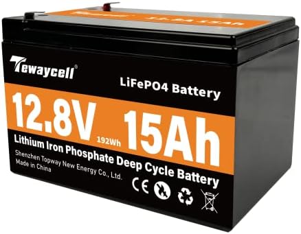 Tewaycell 12.8V 15AH LFP litijum-jon LifePo4 punjiva baterija dubokog ciklusa sa ugrađenom BMS lakšim