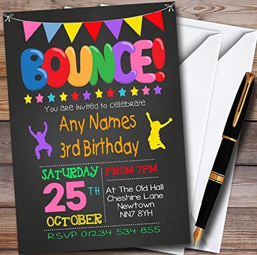 Kartica Zoo Chalk Bunting Bounty Castle Personalizirani dječji rođendanski pozivnici