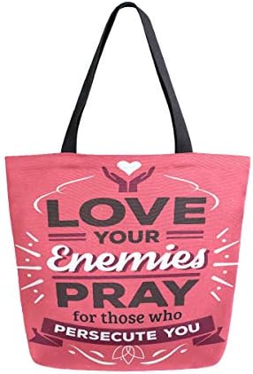 Moda Casual za višekratnu upotrebu torbe za namirnice Love your Wnemies molite se za one koji vas progone