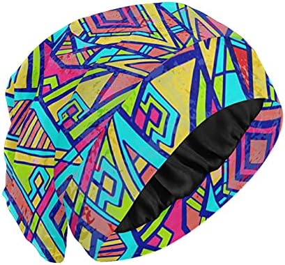 Kapa s lubanjem za spavanje Radni šešir Bonnet Beanies za žene Trougles Striped Rainbow Patchwork Geometric