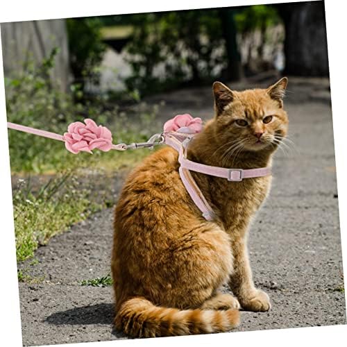 PATKAW povodci Travel size Kit Flower Cat povodac vučenje konopa za mačke tregeri Set tkanina Pink na otvorenom
