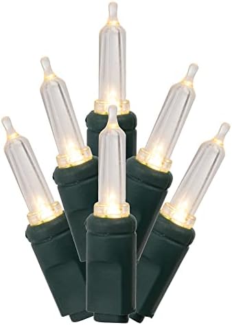 Vickerman 100 toplo bijelo Italijansko LED jednostruko svjetlo za kalup, zelena žica, 34 ' Božićni