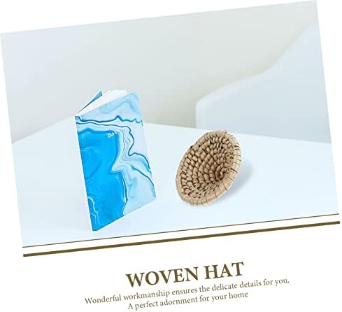 SEWACC 5pcs Exquisite za dekorativne prirodne šešire Mini Prop dodatna oprema slamnati rekviziti za štene kostim