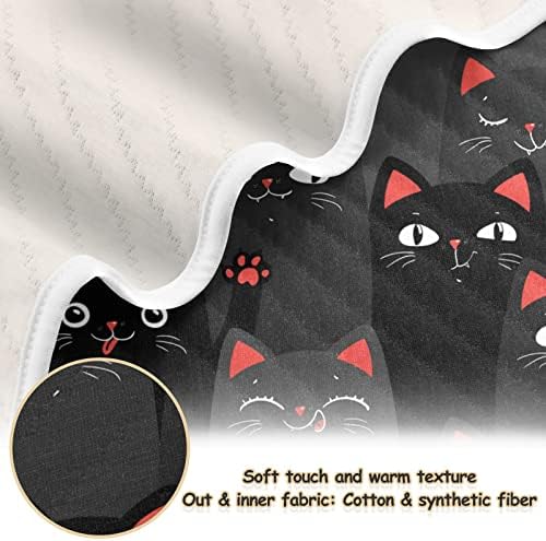 Swaddle pokrivači crna siva mačka Pamučna pokrivačica za dojenčad, primanje pokrivača, lagana mekana prekrivačica