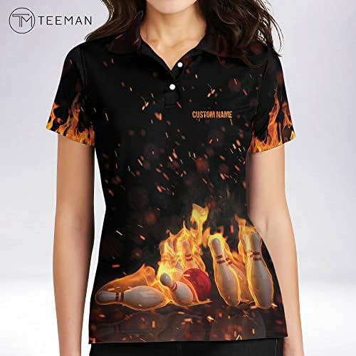 Teeman personalizirani 3D smiješne košulje za kuglanje za žene, prilagođene majice za brzo suho kuglanje