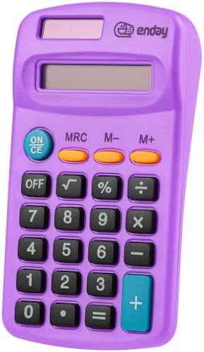 Kalkulator Ljubičasta, osnovni mali solarni i baterija, veliki ekran Četiri funkcija, automatska