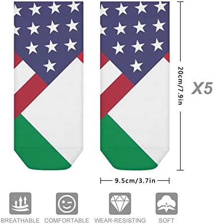 Američka Italija zastava 5 parova čarape za gležnjeve slabo rezanje lagane prozračne čarape čarape