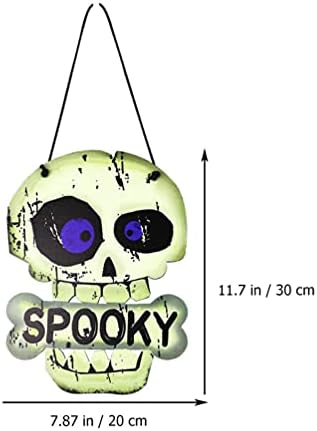 Prettyzoom House Ornamenti Halloween Drvena ploča Viseća grozna zastrašujuća skeletna Ghost Ghost Potpišite
