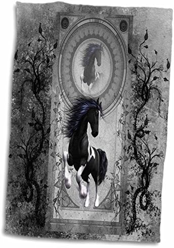 3Droza Heike Köhnen Dizajn životinjskog konja - prekrasan konj u crno-bijeli - ručnici
