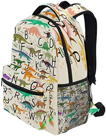 Auuxva ruksak Obrazovanje abeceda Dinosaur školski ramena torba velika vodootporna izdržljiva torba