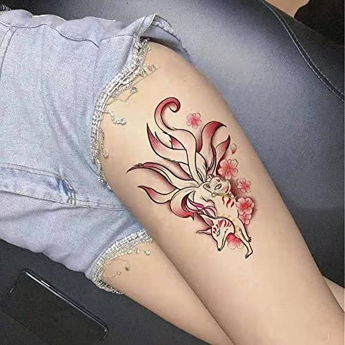 6kom realno tijelo Privremeni lažni tetovaže Fox naljepnice koje izgledaju stvarno i dugo traju za žene