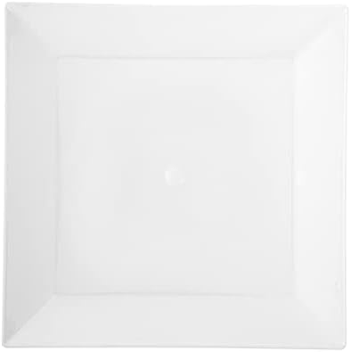 Trg restorana bijela plastika Mala moderna ploča - 4 x 4 x 1/2 - 100 brojeva kutija