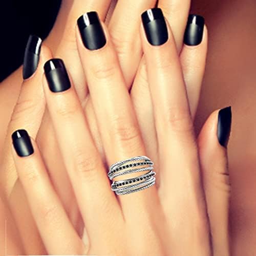 Vjenčani prstenovi za žene Crne kružne rezne cirkone Angažone prsten za žene Obećavaju prstenove nakit