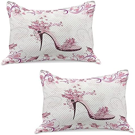 Lunadljiva ružičasta i bijela pletena jastuk, ukrasni leptiri i srca na ženskom uzoru za cipele s visokom