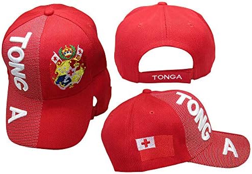 Miami veleprodaja Tonga Country Crvena sa bijelim pismama Crest zakrpa na bočno vezeno kapa