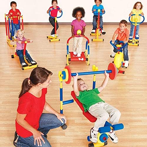 Phasfbj Kids Fun i Fitness Set bučica, igračka klupa i preša za noge, fitnes oprema Podesiva vežba za težinu