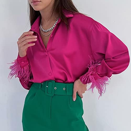 Ženska modna dugačka rukava dolje majica Classic Tassel rukave poplin Bluze za žene Trendi udobni vrhovi